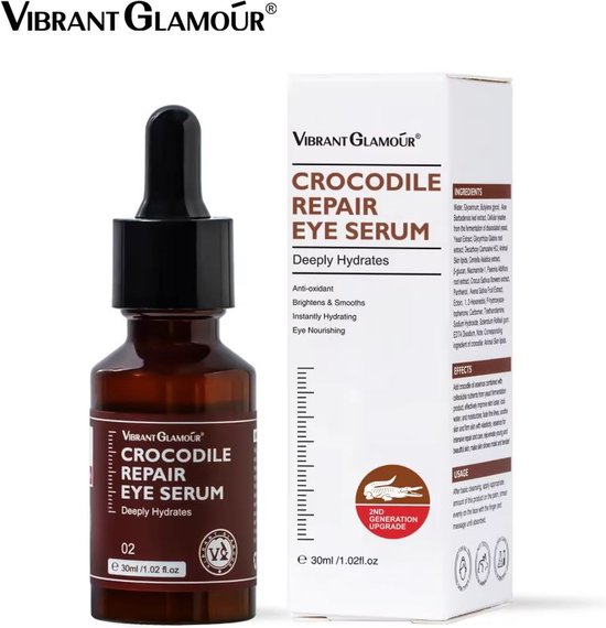 VIBRANT GLAMOUR Crocodile Eye Repair Serum - Crocodile Serum tegen rimpels - Littekens van Acne - Oogserum - Oogverzorging - Oogserum wallen - Ooglid littekens