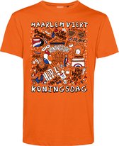 T-shirt enfant Haarlem Oranjekoorts | Vêtement pour fête du roi | Chemise orange | Orange | taille 140