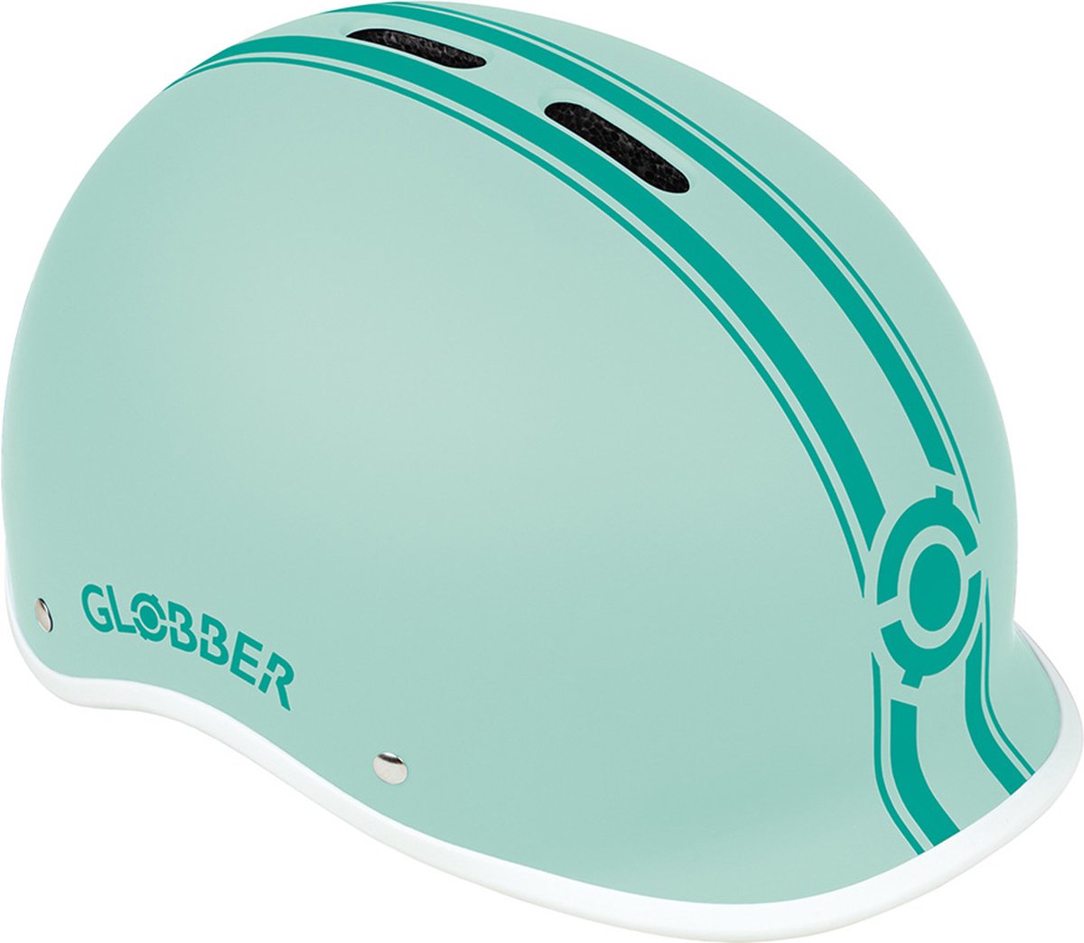 Helm Globber Helm Urban Pastel munt- LED verlichting ABS helm verstelbaar 47-51 cm Groen