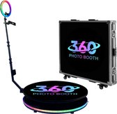 Goodfinds Draaibare photo booth - Diameter 1 Meter - Festival - Feestpakketten - Fotocamera - Video - Draagbaar - Selfiestick - Bruiloft - Party - Event - Evenement - Reiskoffer - Rode Loper - RGB Light -Photo booth 360