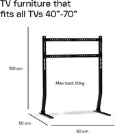 Bendy Tall TV-standaard, hoog voor televisie, 40 tot 70 inch, hoogwaardige tv-standaard voor woonkamer, hoge tv-standaard, unieke tv-standaard, tv-verhoging (zwart)