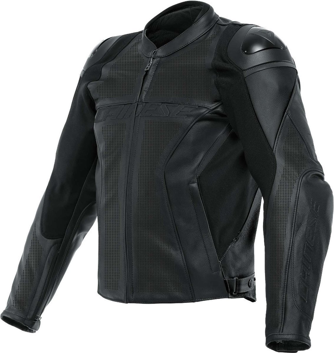 Dainese Racing 4 Leather Jacket Perf. Black Black Black 52 - Maat - Jas