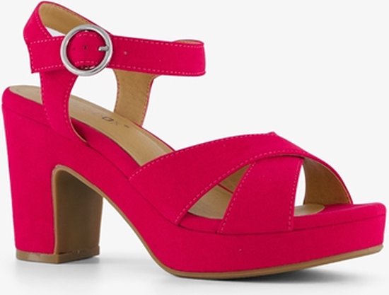 Blue Box dames sandalen met hak fuchsia roze - Maat 41