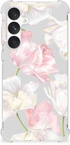 GSM Hoesje Geschikt voor Samsung Galaxy A55 Leuk TPU Back Cover met transparante rand Mooie Bloemen