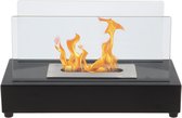 Fancy Flames tafelhaard rechthoekig - Zwart - Bio-ethanol Sfeerhaard - Roestvrij staal - L 35,5 cm x D 18 cm x H 20,6 cm - Esschert Design