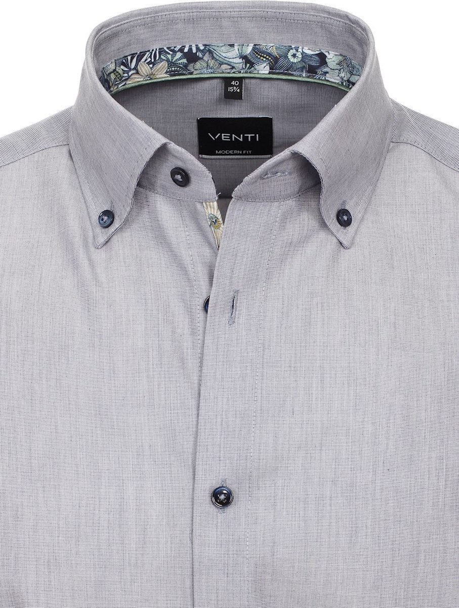 Blauw Venti Overhemd Button Down Boord Modern Fit - M
