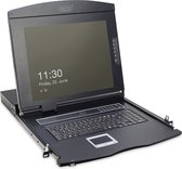 Modularized 43,2cm (17") TFT console with 8 port KVM, German keyboard, RAL 9005 black