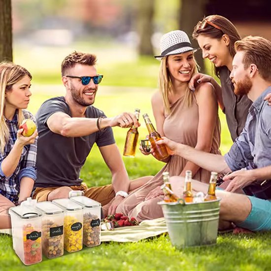 Opslag dozen opbergpotten set 16-delig BPA-vrij voor het bewaren van pasta, muesli