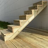 Escalier extérieur bois h122cm 7 m p29cm l60cm fermé
