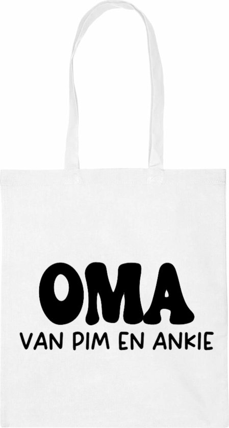 Tote bag | Oma van ... - canvas tas - oma - draagtas - katoen - personaliseerbaar - grootouder - grootmoeder | wit