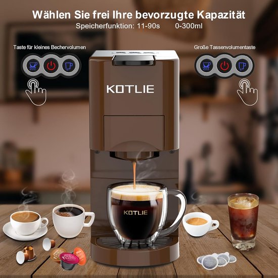 KOTLIE Espresso Koffiemachine - 4-in-1 Nespresso Capsule Espresso Machine