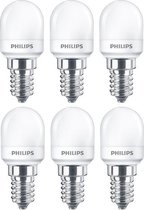 Doos 6 stuks Philips LED Koelkastlamp E14 1.7W Ø2.5x5.9cm Niet-Dimbaar