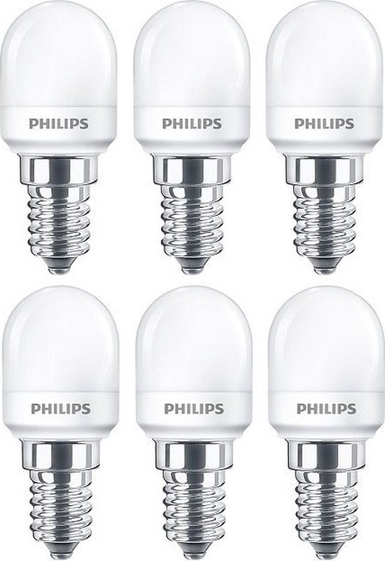 Doos 6 stuks Philips LED Koelkastlamp E14 1.7W Ø2.5x5.9cm Niet-Dimbaar