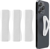 kwmobile vingerhouder voor smartphone - Vingergreep voor telefoon - Zelfklevende finger holder - Set van 3 - In wit