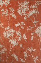 Parsley rood bloementapijt met elegant wit bloempatroon - Tapijt - Vloerkleed - 140 x 200 cm