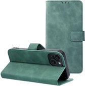 Case2go - Telefoonhoesje geschikt voor iPhone 13 - Wallet Book Case - Met Magnetische Sluiting - Groen