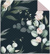 Holland bedsprei - bloemen - achterkant roze - 220x240 cm