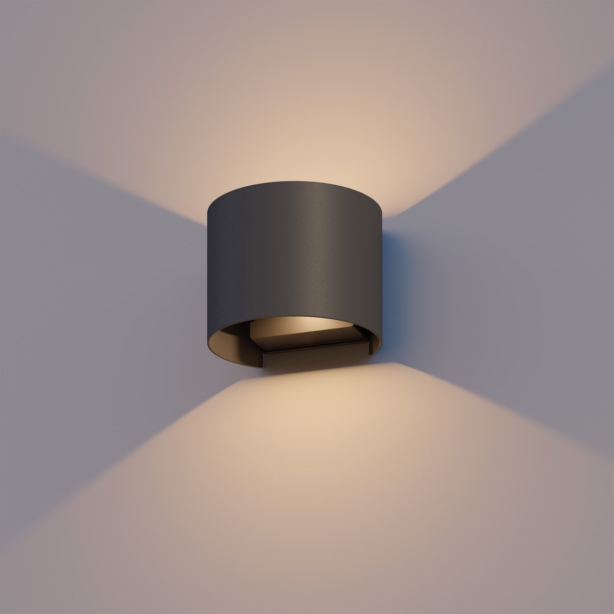 Bol.com Calex LED Wandlamp Verona - Oval - LED Up & Down - Verstelbare Stralingshoek - 7W - Tuinverlichting - Modern Design - Wa... aanbieding