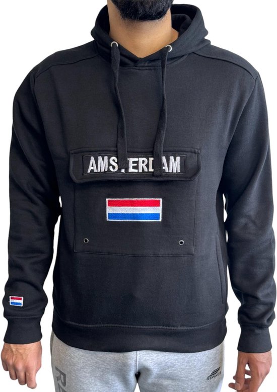 Amsterdam hoodie - Zwart - XS