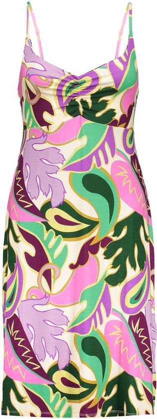 Robe Geisha Robe spaghetti Noa avec imprimé 47130 60 Lilas/vert Taille femme - XS