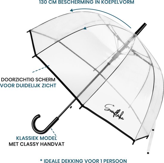Parapluie Sunflake Transparent - Transparent - Parapluie Dôme pour Adultes