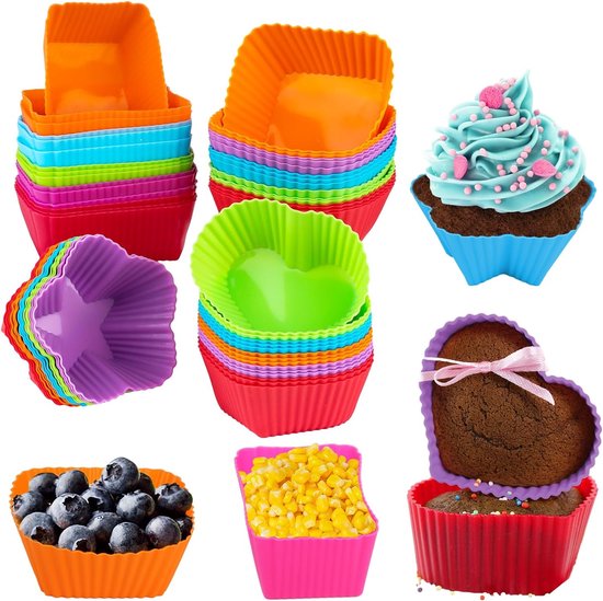 Set van 12 siliconen muffinvormpjes 7 cm Dr. Oetker Flexxibel Love