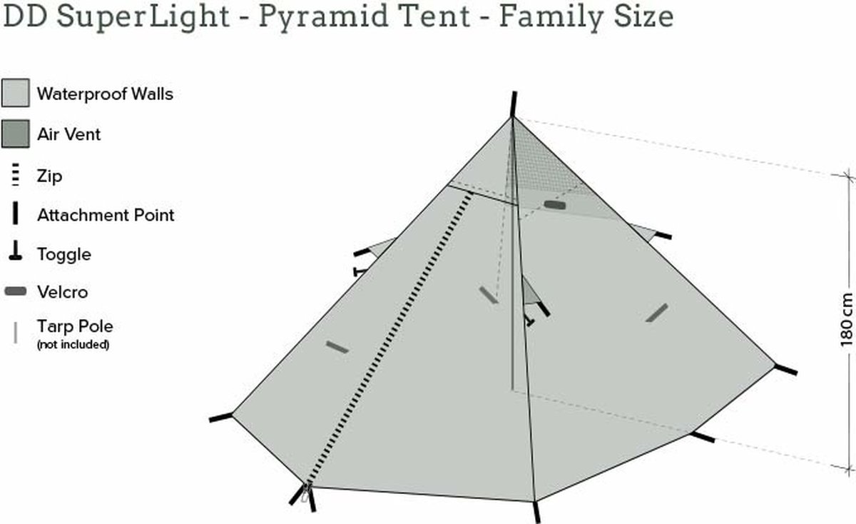 DD SuperLight Pyramid Tent Family Size - DD Hammocks