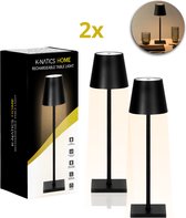 2x K-NATICS Oplaadbare Tafellamp - Smart LED Lighting - Dimbaar - Oplaadbare 5200mAh Batterij - Tafellamp Oplaadbaar - Tafellamp Slaapkamer - Leeslamp - Nachtlamp - Bureaulamp - Draadloze Batterij - Lamp voor Binnen en Buiten - 38 cm