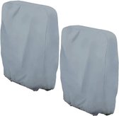 Beschermhoes voor tuinstoelen en stoelen, set van 2 Oxford-hoes, wind- en uv-bestendig, stofdicht, met opbergtas, voor tuin- en strandmeubels, ligstoelen en klapstoelen (grijs)