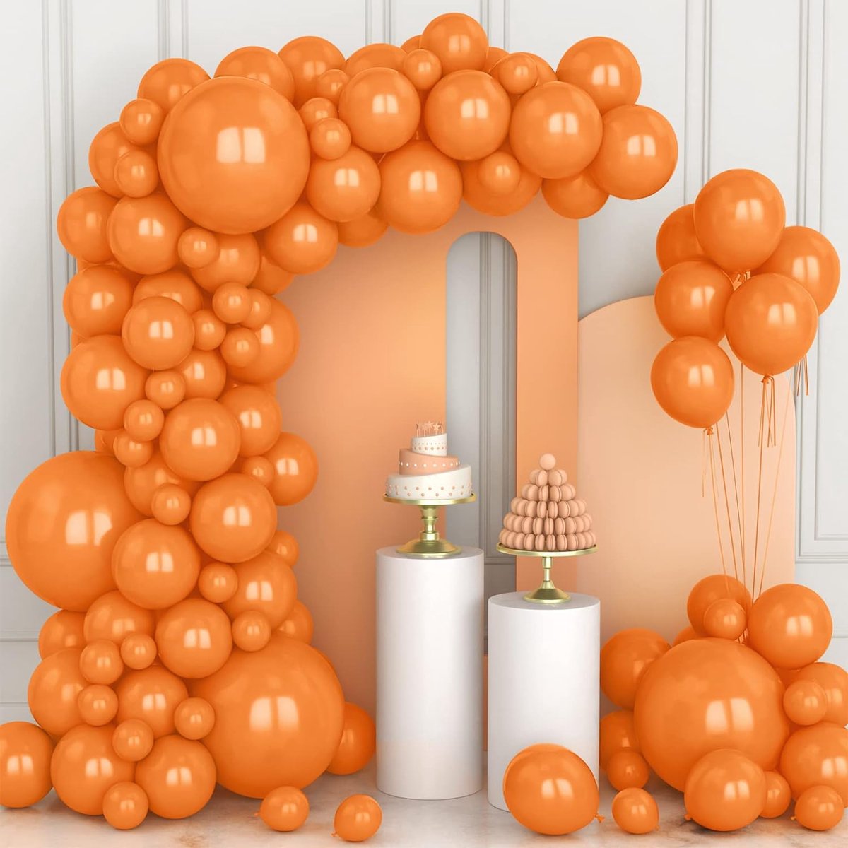 DiverseGoods 106 Stuks Oranje Latex Ballonnen 5 10 12 18 Inch Oranje Ballonboog Slinger Kit met Ballonlint voor Mannen Vrouwen Jongens Verjaardagsfeest Halloween Bruiloft Picknick Bruids Douche Decoraties