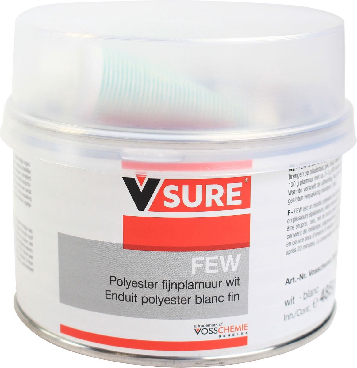 V-Sure Polyester plamuur 500gr - FEW + BPO - fijne afwerking