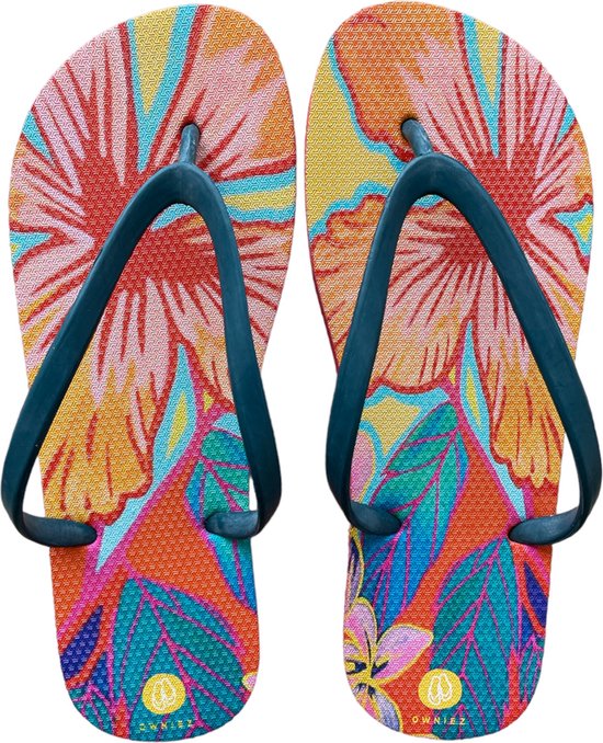 Owniez Flip Flops - Bloemen Print Slippers - Dames - Comfortabele en Duurzame Slippers - Maat 37/38