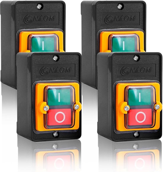 Drukschakelaar, aan/uit, waterdichte drukknop, 10 A, 380 V, waterdichte drukknop, schakelaar, elektrische drukknop, schakelaar, drukknop, gereedschapsmachine-accessoires