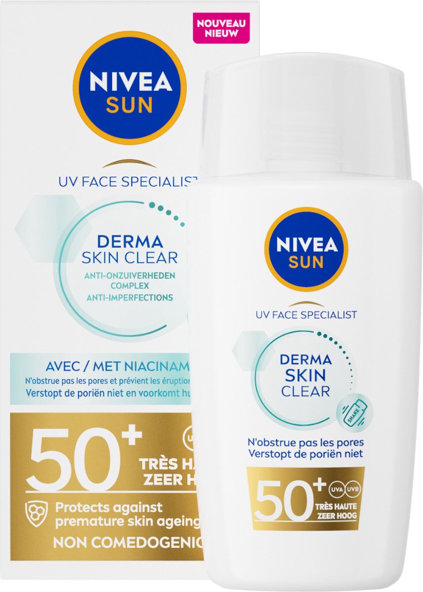 NIVEA Sun Uv Face Derma Skin Clear - Blemish Control SPF50+ - 40 ml