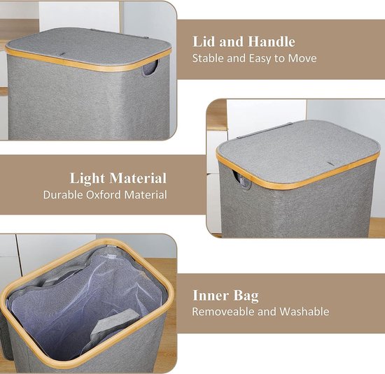 Lifewit 2-pack wasmand grote opvouwbare wasmand, vrijstaande Lifewit 2-pack wasmand grote opvouwbare wasmand, vrijstaande