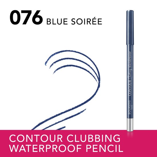 Donkerblauwe Bourjois Contour Clubbing Waterproof eyeliner met teststreep.