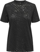 Only T-shirt Onlrebe S/s Top Box Jrs 15320988 Black/savage Dames Maat - S