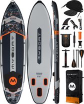 Bol.com MyBoat Bass Hunter PRO Peddel Boord voor Vissen | Extra zitje inbegrepen + vishengel houder | hengelhouder gemonteerd o/... aanbieding