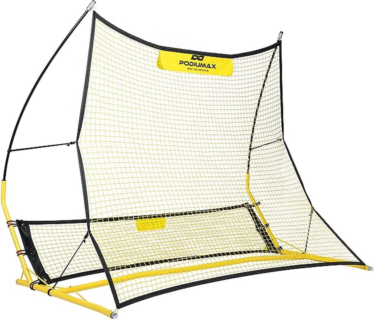 PodiuMax Voetbal Rebounder Pro - Kickback - 180 x 100 x 140 cm - Voetbal Bouncer - Tchouk - Verstelbare - Voetbal Trainingsmateriaal
