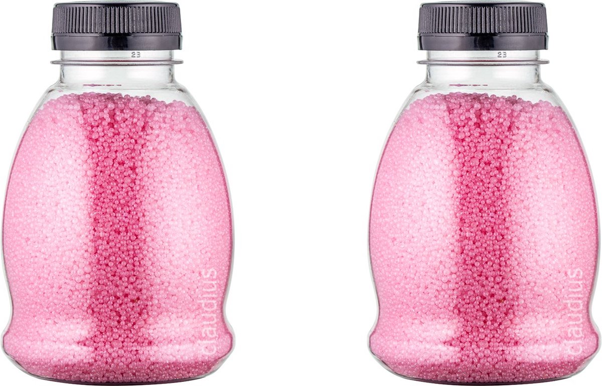 Goedkoopste Badkaviaar Rozen - 225 gram - Fles met zwarte dop - set van 2 stuks - bad parels voor in bad