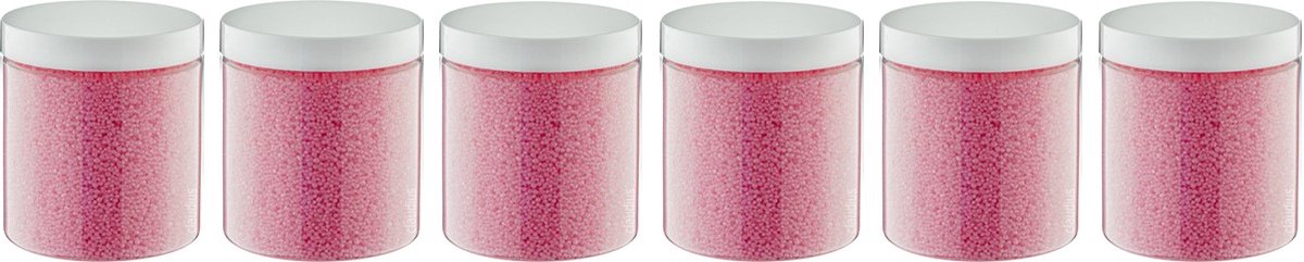 Goedkoopste Badkaviaar Rozen - 200 gram - Pot met witte deksel - set van 6 stuks - bad parels voor in bad