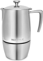 Espressomaker VeoHome 500ml RVS - Percolator inductie - Moka pot 10 kops - Robuuste, Compatibel met Alle Kookplaten