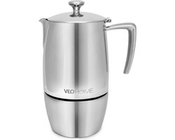 Espressomaker VeoHome 500ml RVS - Percolator inductie - Moka pot 10 kops - Robuuste, Compatibel met Alle Kookplaten