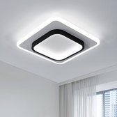 Delaveek-Vierkante gangpad plafondlamp-40W 4500lm -Koel wit 6500K -Wit + Zwart- Dia 40cm