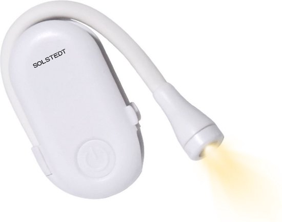 Solstedt® Leeslampje - Bevordert Slaap - 3 Lichtstanden - Krachtige Leeslamp - Klemlamp - Met USB Kabel - Wit