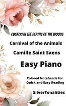 Cuckoo in the Depths of the Woods Carnival of the Animals Easy Piano Sheet Music with Colored Notation