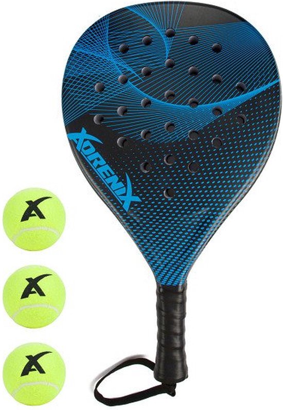Adrenix Padelset Racket met 3 Ballen, 4dlg. | bol