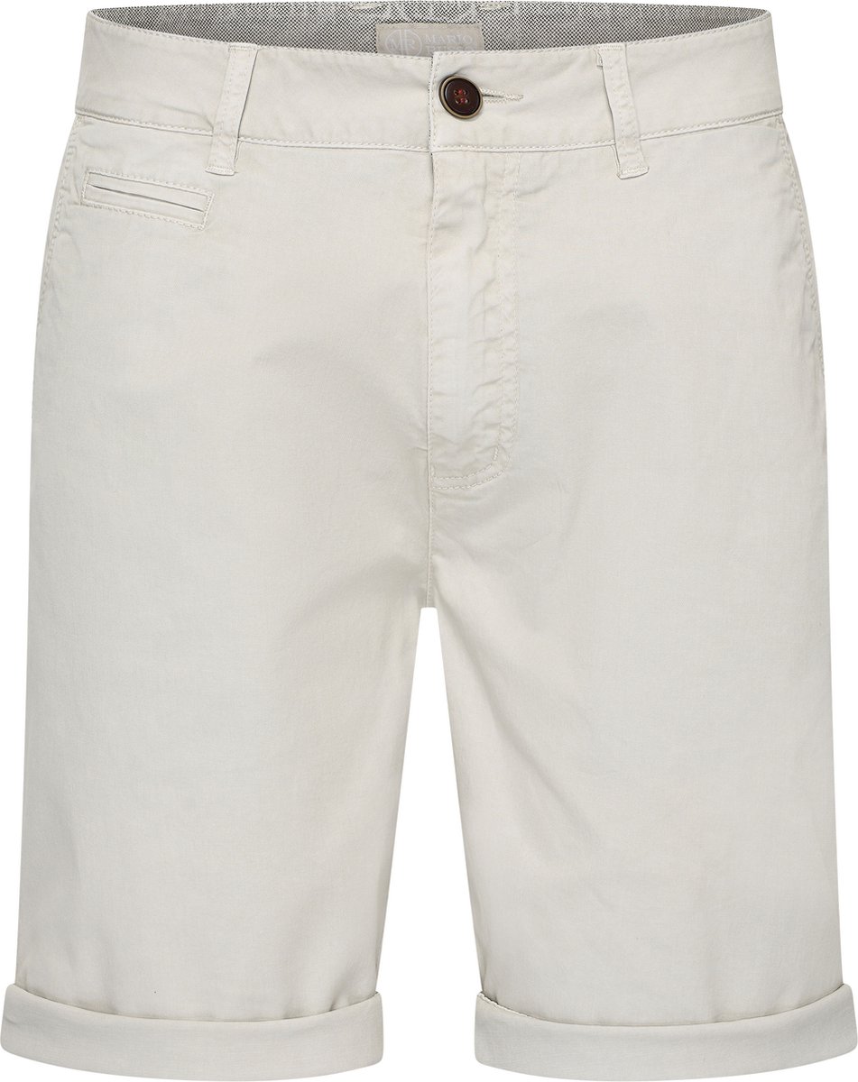Mario Russo Chino Short - Korte broek heren - Shorts heren - Katoen - Lichtgrijs