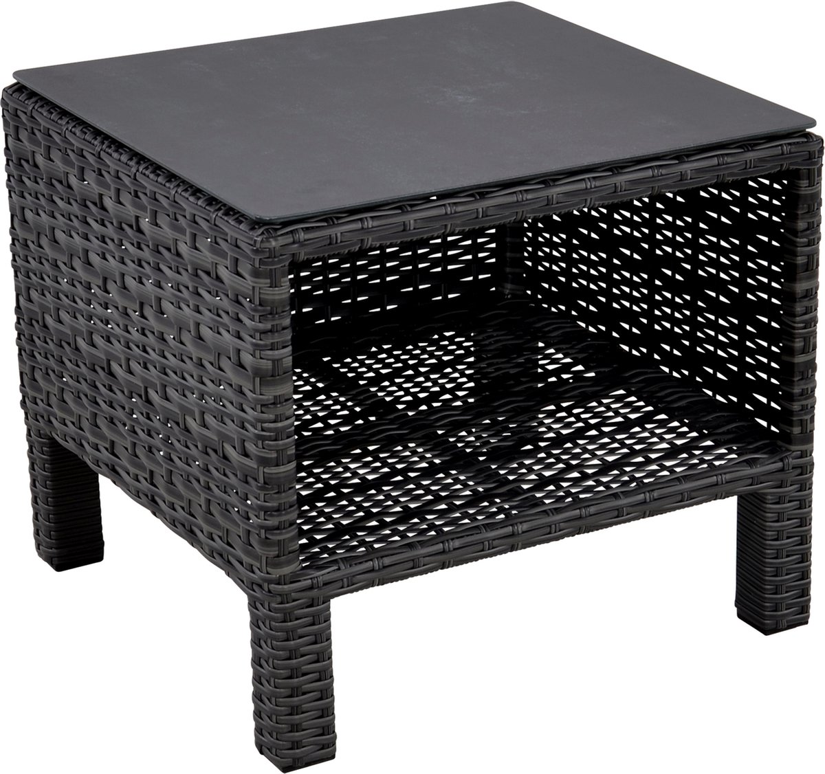 Lesliliving Bijzettafel Soho Forte open 50x50 cm - antraciet Donkergrijs/Antraciet