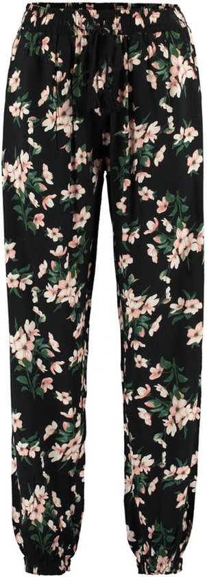 Pantalon léger d'été pour femme Hailys Roxy - Fleurs noires 4 - L